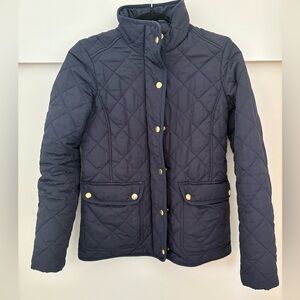 J. Crew Dark Blue Quilted Puffer Jacket